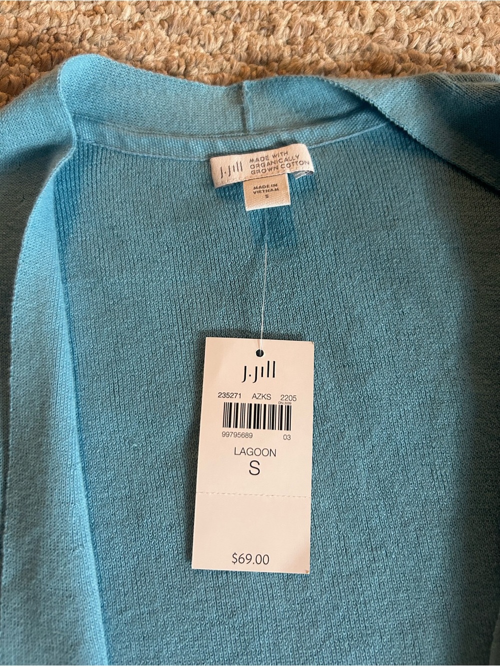 J. Jill Turquoise Open-Front Women's Cardigan in Lagoon - Picture 3 of 6